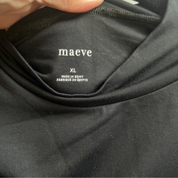 Maeve Anthropologie Mock-Neck Black Bodysuit Sz XL - Picture 6 of 11